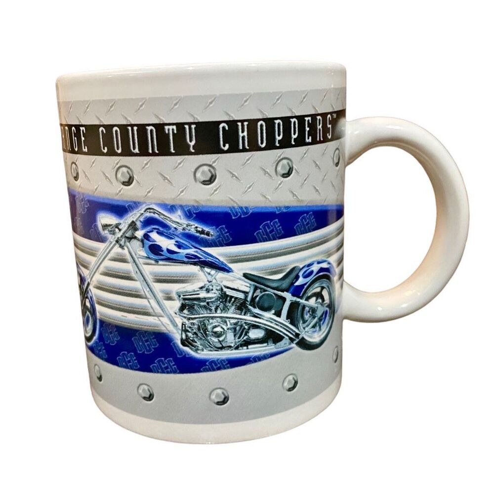 Orange County Choppers 2005 Motorcycle Mug Cup Ceramic Coffee Biker Blue Bike